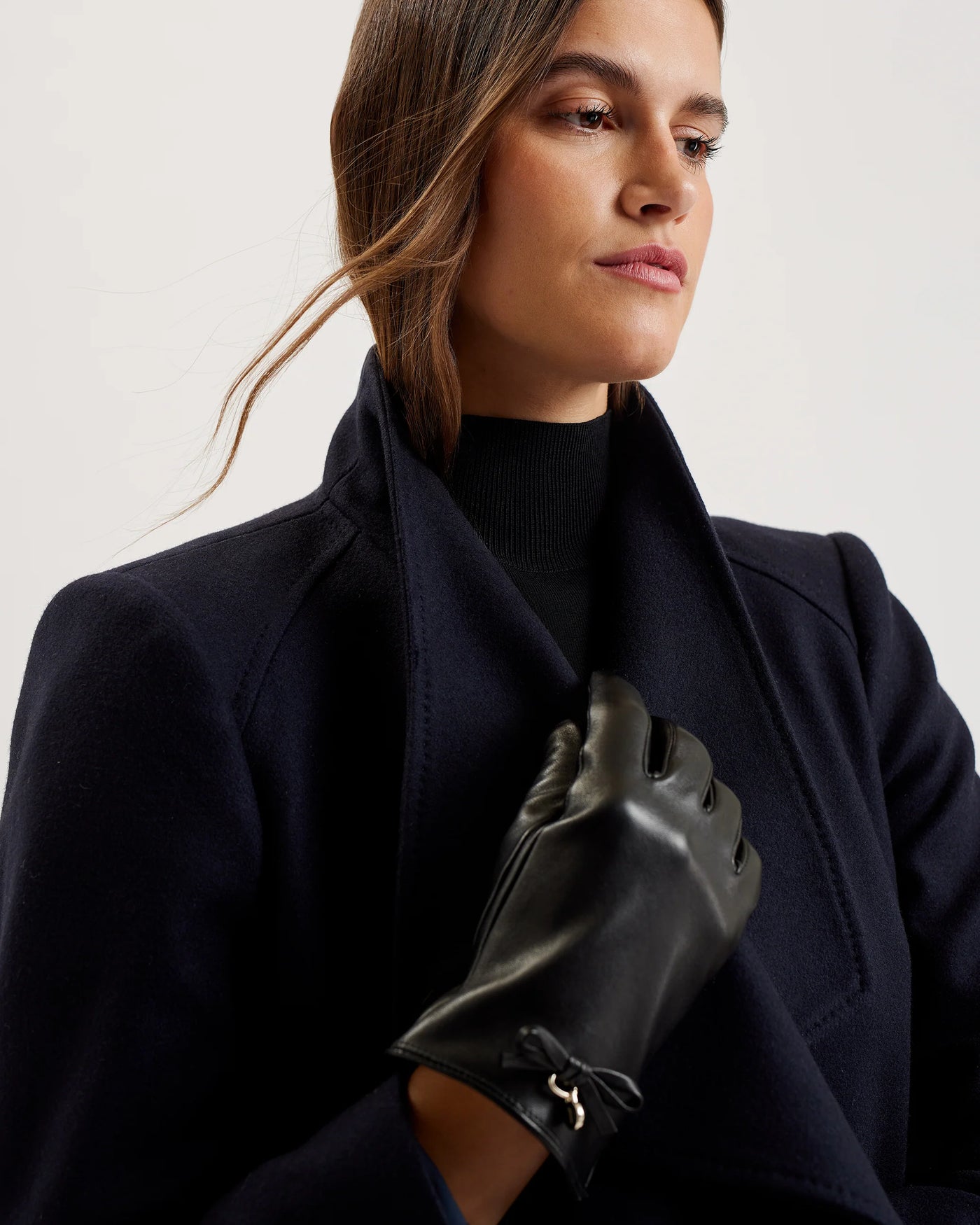 Ted Baker Bow Detail Leather Women's Gloves | Black