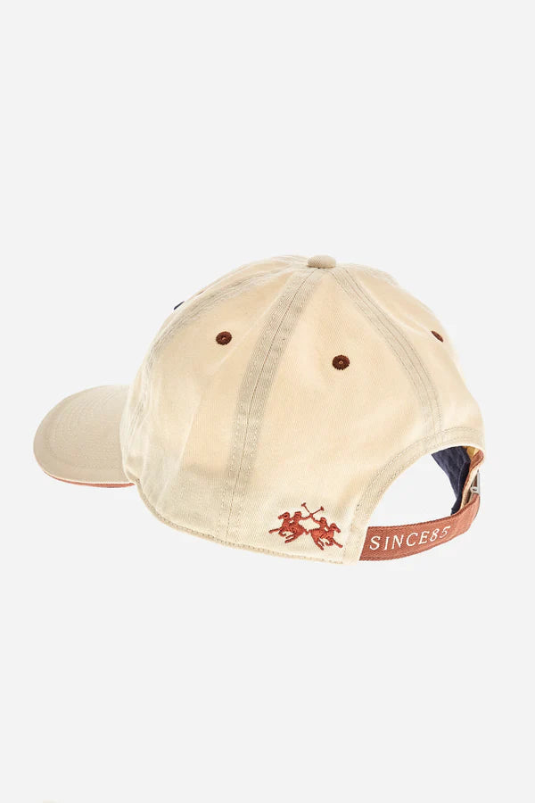 La Martina Cotton Baseball Cap- Yachin | Sand