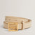 Ted Baker TB Script Buckle Slim Leather Belt | Cream