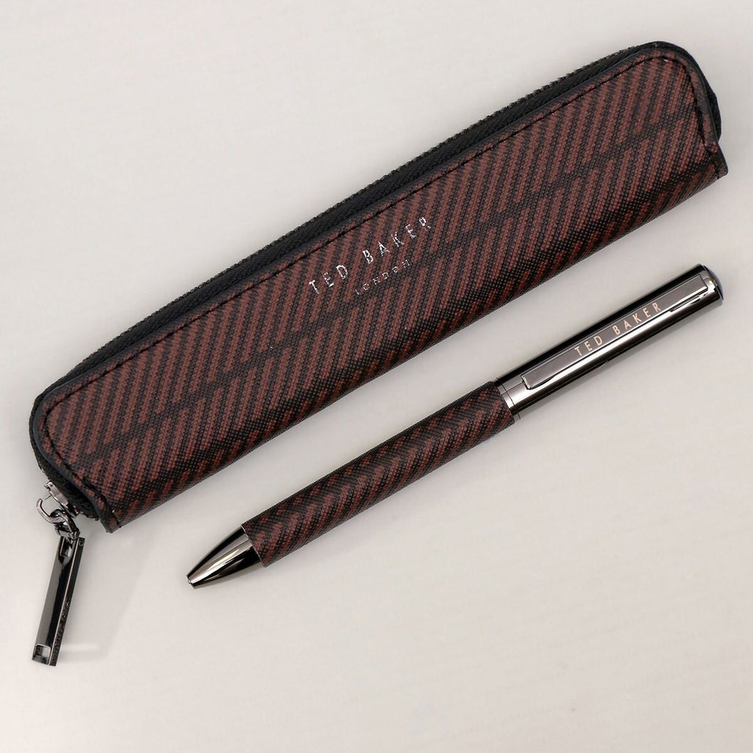 Ted Baker Wendall Printed Weave PU Pen Set | Black