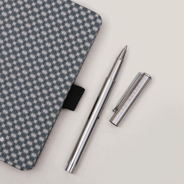 Ted Baker Garald Printed Notebook with Pen | Black