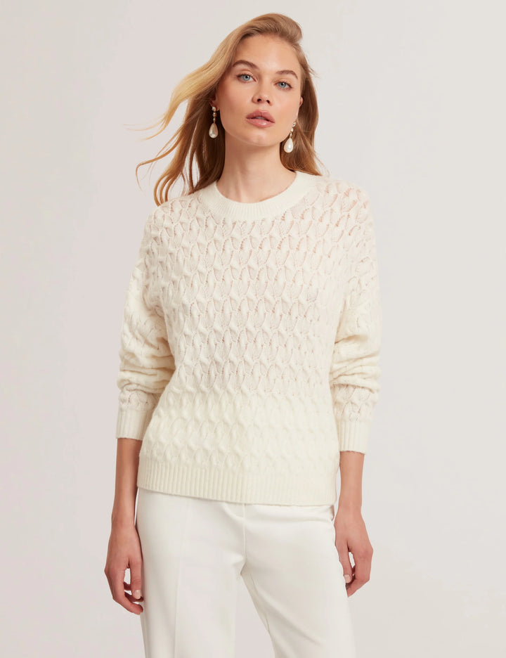 Ted Baker Jocieyy Cable Knit Sweatshirt | Ivory