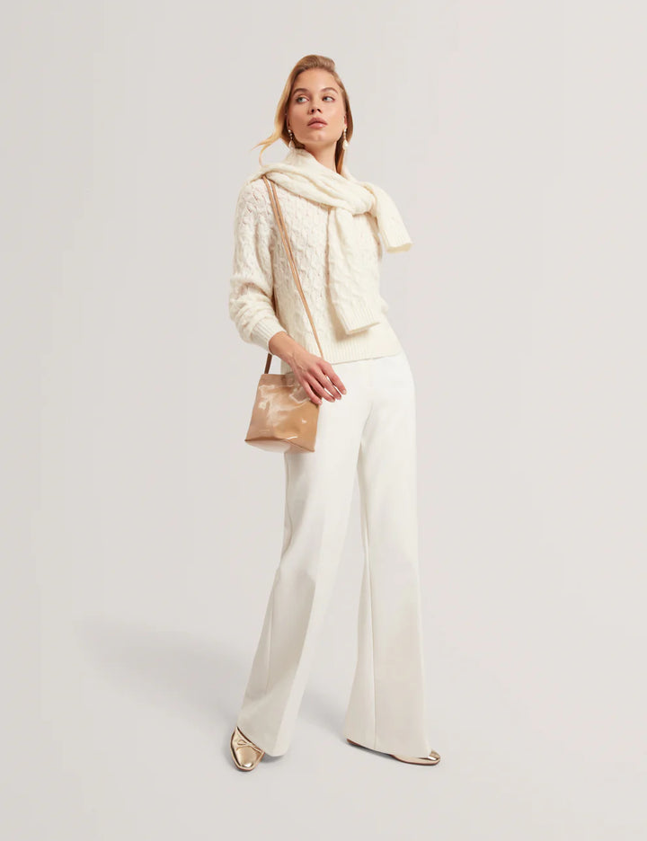 Ted Baker Jocieyy Cable Knit Sweatshirt | Ivory