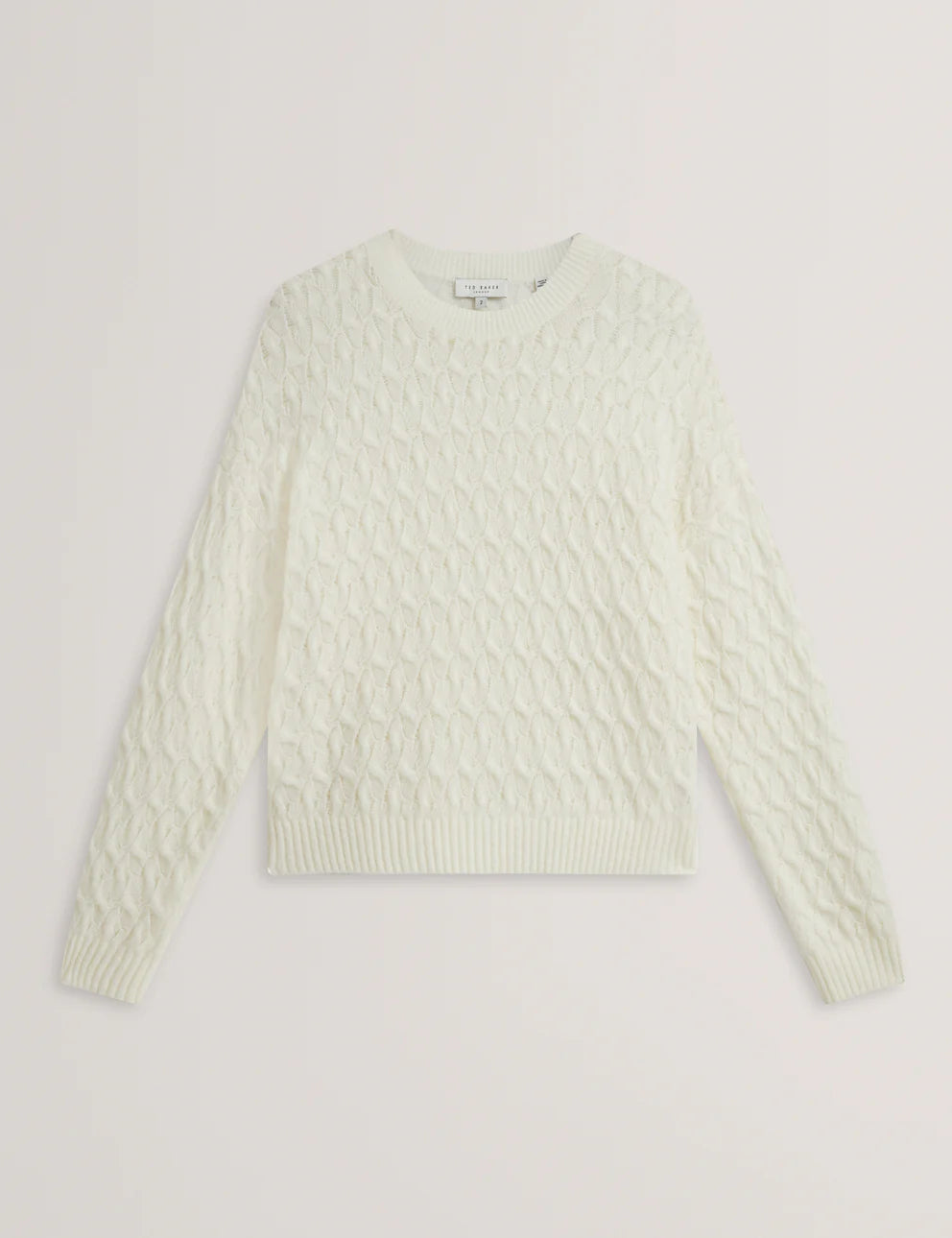Ted Baker Jocieyy Cable Knit Sweatshirt | Ivory