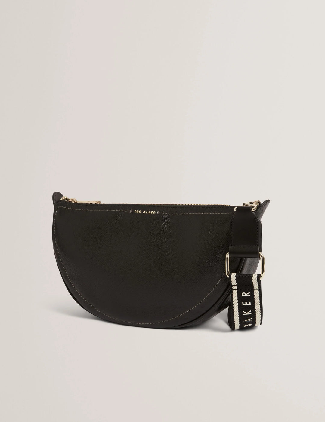 Ted Baker Webbing Strap Leather Sling Crossbody Bag | Black