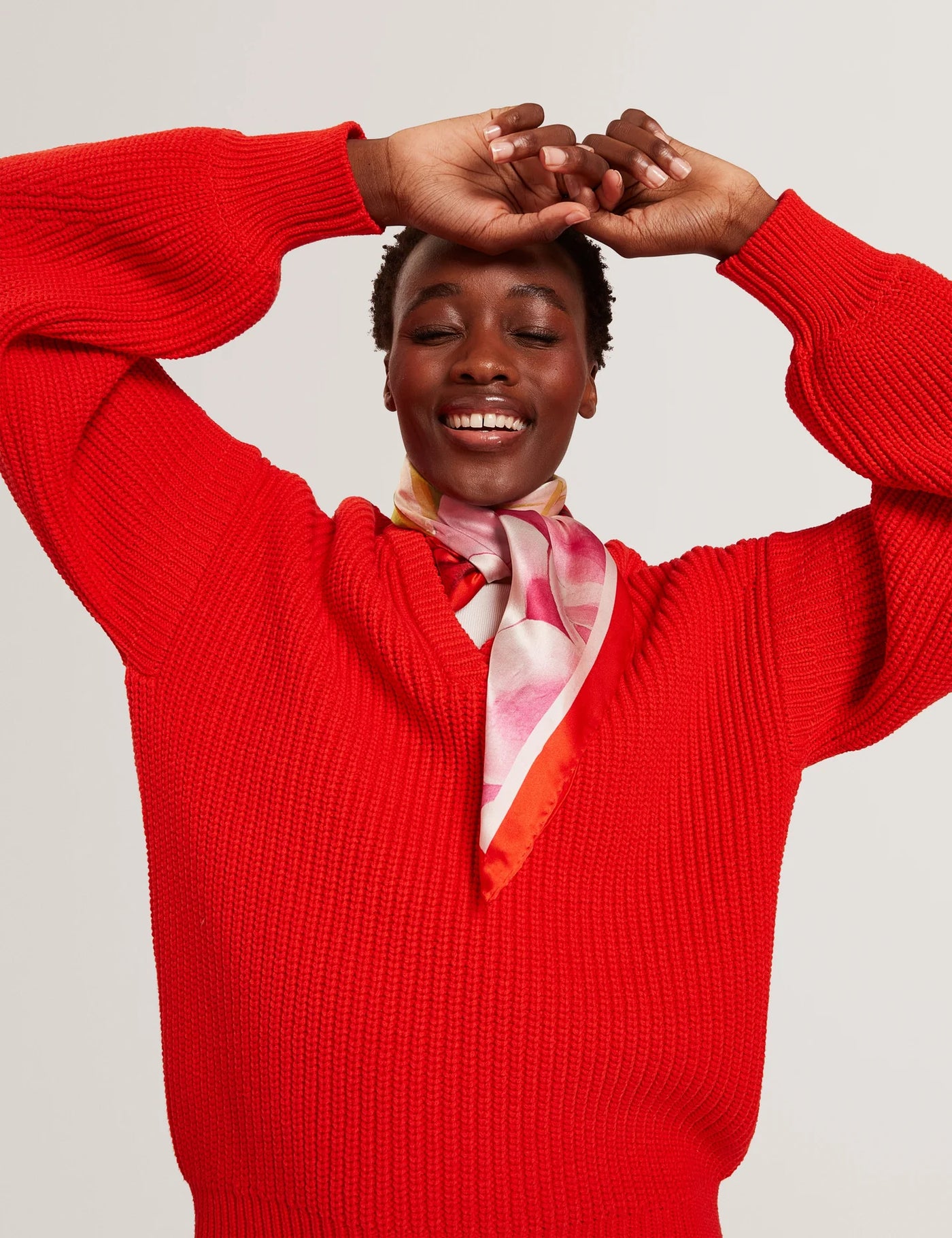 Ted Baker Amadia Floral Bloom Silk Square Scarf | Red