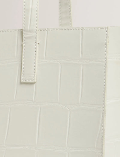 Ted Baker Croccon Large Croc Texture Icon Tote Bag | Ivory