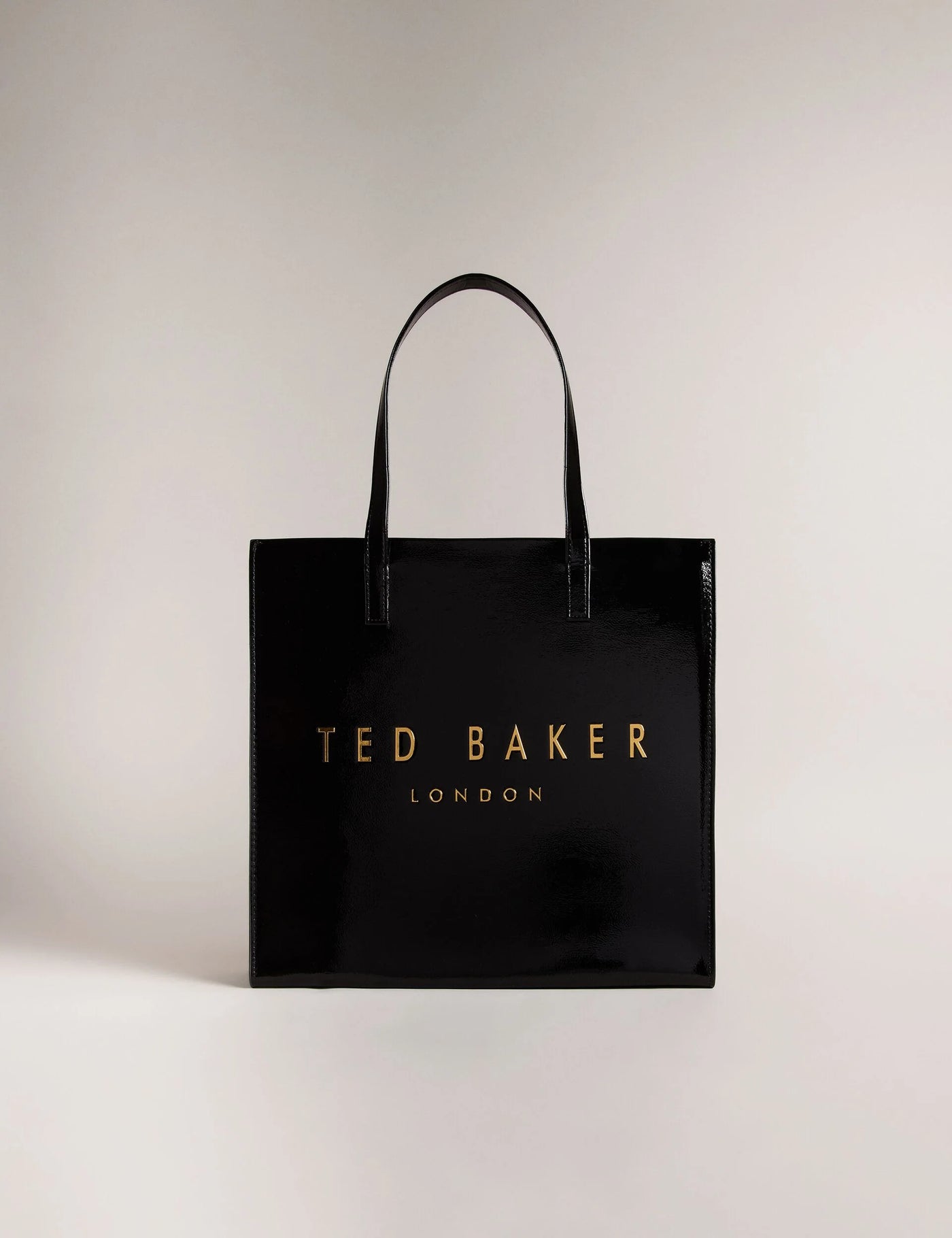 Ted Baker Crinkon Large Crinkle Faux Leather Icon Tote Bag | Black