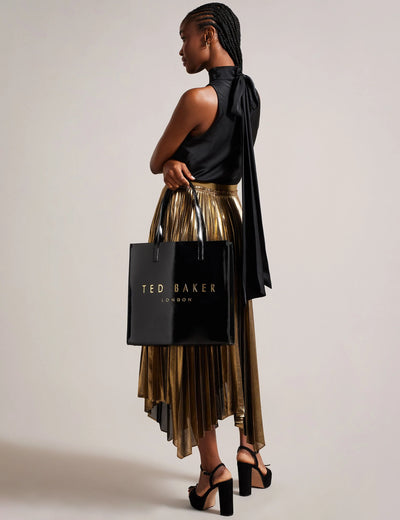 Ted Baker Crinkon Large Crinkle Faux Leather Icon Tote Bag | Black
