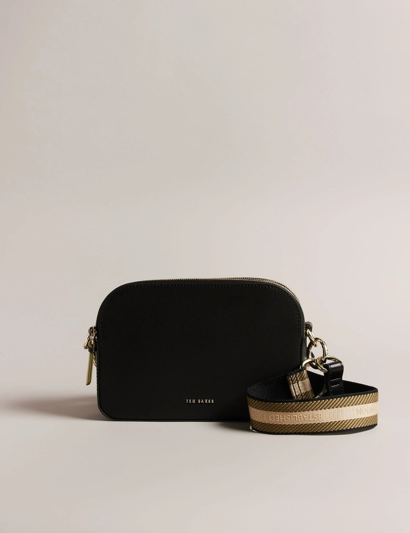 Ted Baker Darcelo Leather Double Zip Crossbody Camera Bag | Jet Black