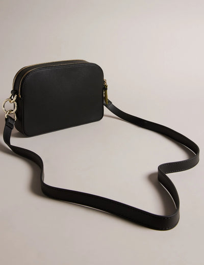 Ted Baker Darcelo Leather Double Zip Crossbody Camera Bag | Jet Black
