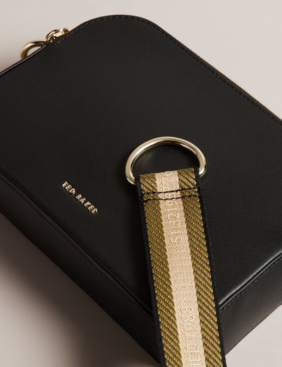 Ted Baker Darcelo Leather Double Zip Crossbody Camera Bag | Jet Black
