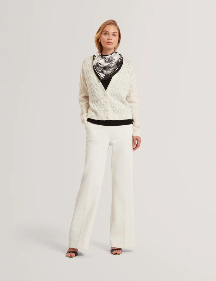 Ted Baker Kylana Cable Knit V Neck Cardigan | Ivory