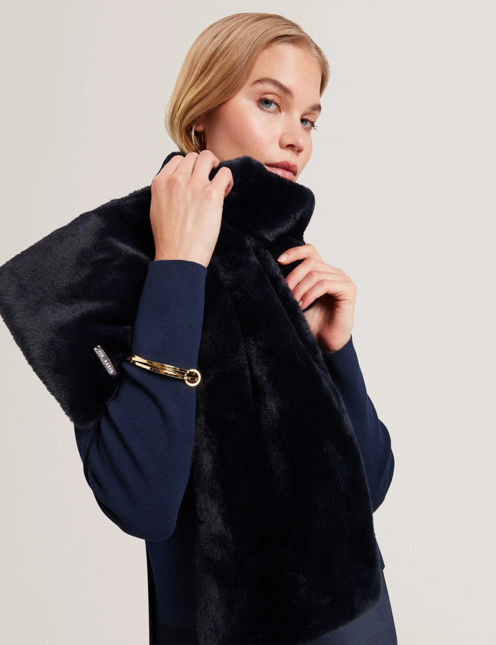 Ted Baker Emaaas Faux Fur Loop-Through Stole Scarf | Navy