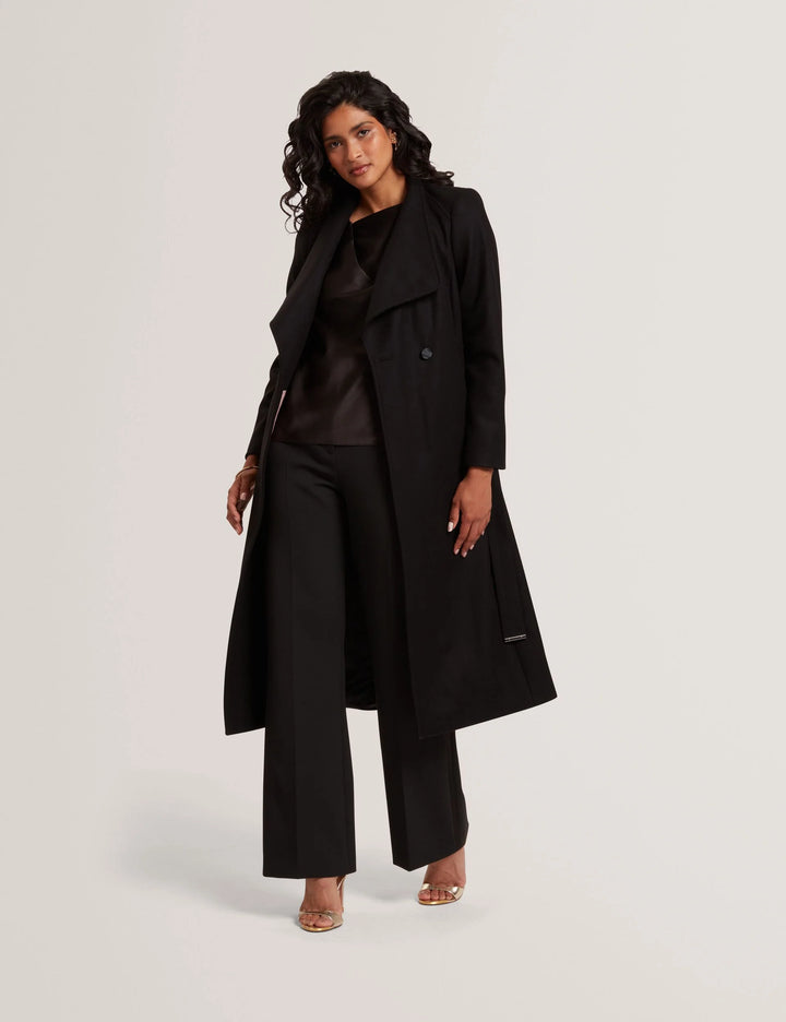 Ted Baker Rosell Long Length Wool Wrap Coat | Black