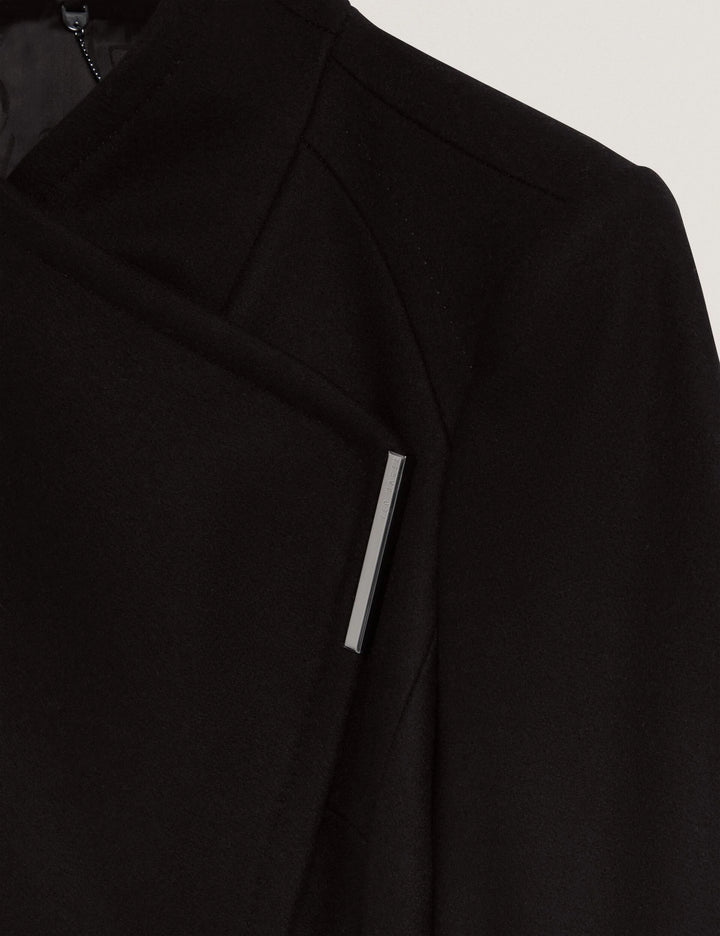 Ted Baker Rose Midi Length Belted Wool Wrap Coat | Black