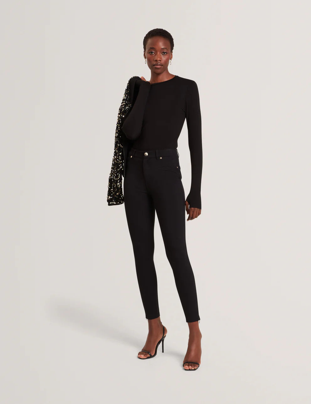 Ted Baker Arania Long Sleeve Fitted Jersey | Black