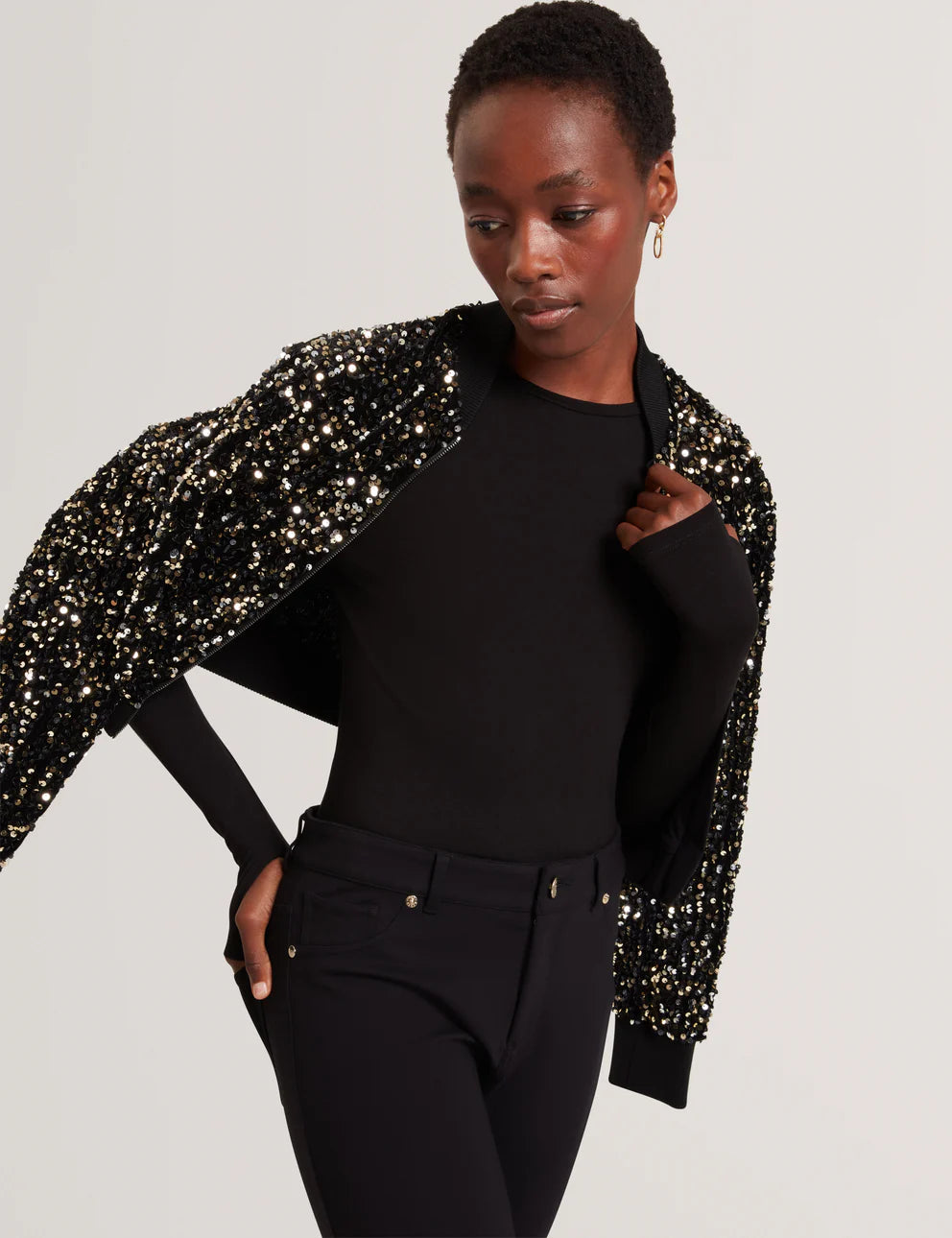Ted Baker Arania Long Sleeve Fitted Jersey | Black