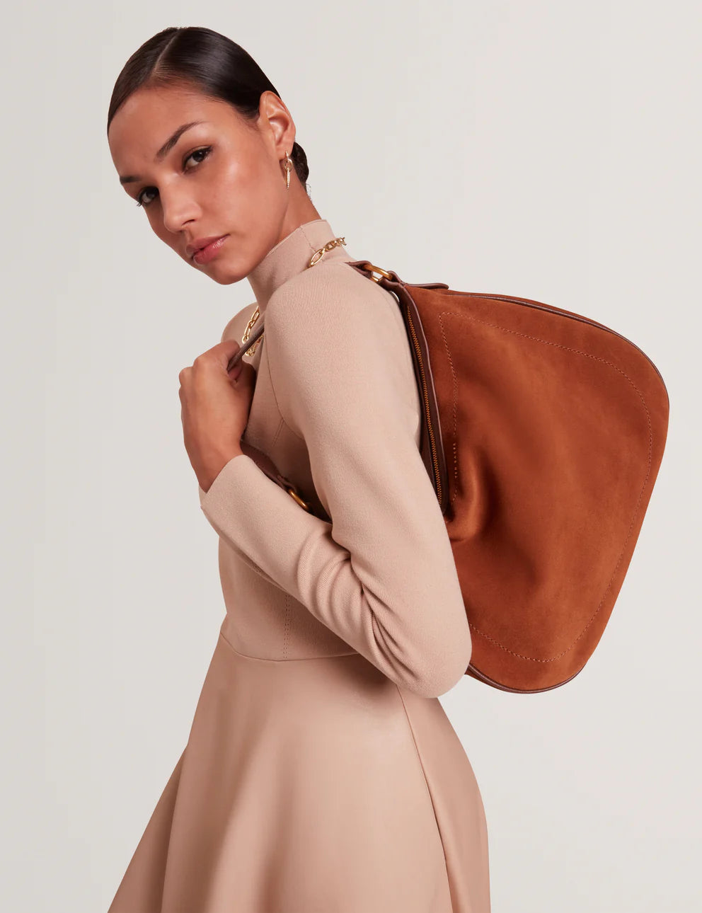 Ted Baker Samiyra Webbing Suede Hobo Bag | Brown