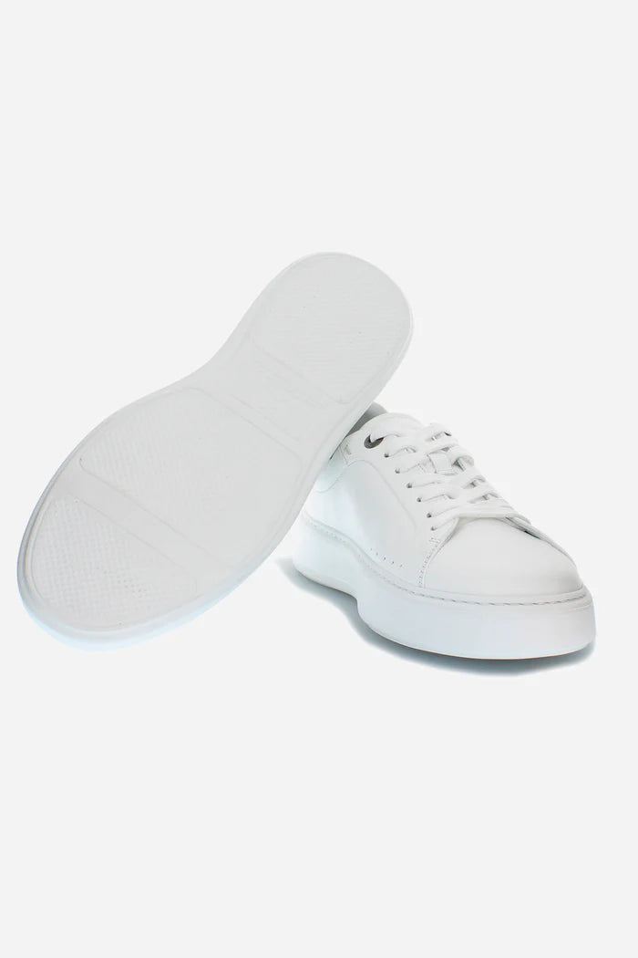La Martina Men's Trainers in Brushed Leather | White