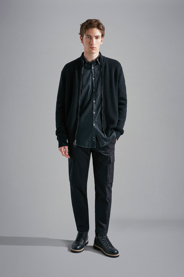 Paul & Shark Giza Cotton X-Soft Light Denim Shirt | Black
