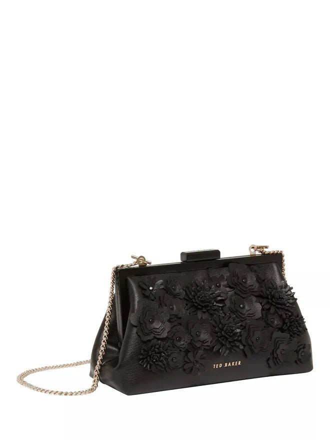 Ted Baker Fiorell Flower 3D Applique Clutch Bag | Black