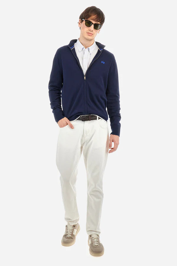 La Martina Regular Fit Jumper in Cotton - Yochanan | Navy