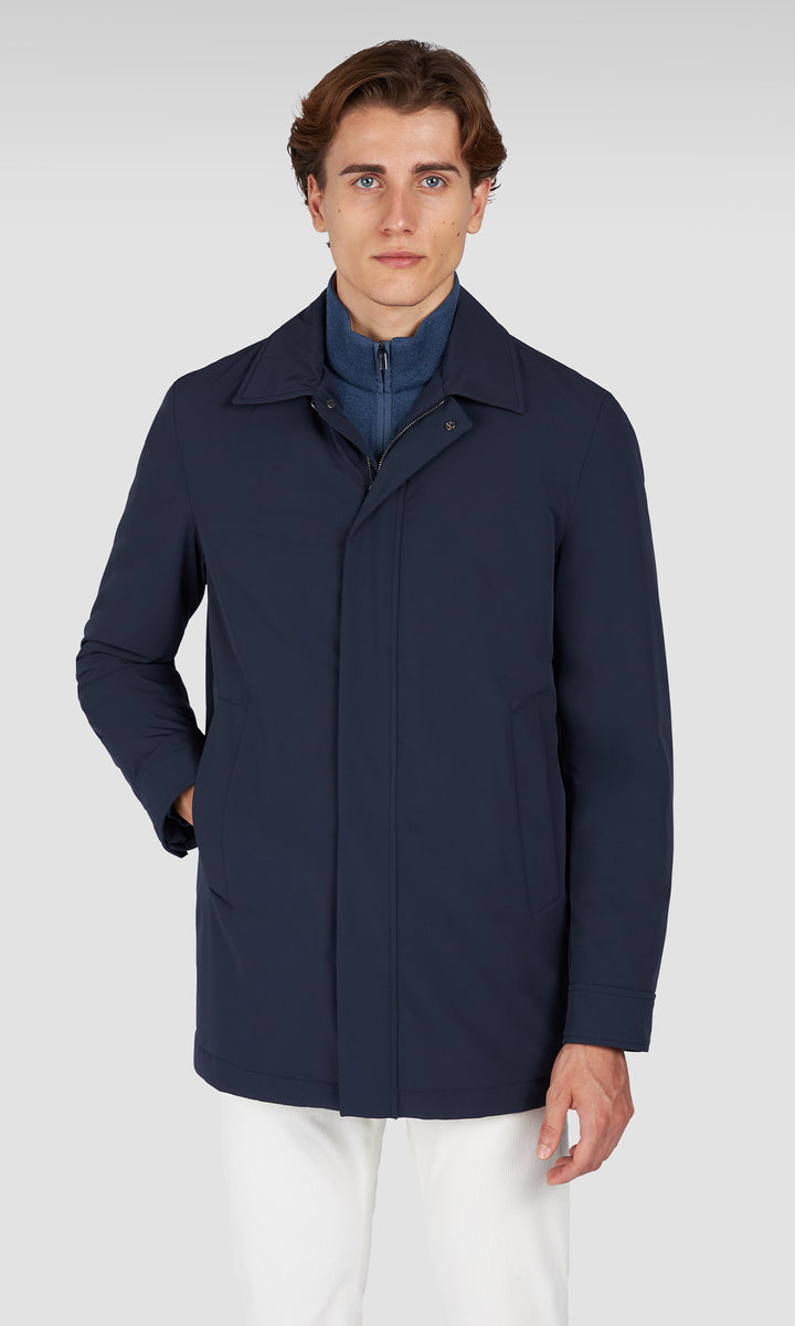 Paul & Shark Typhoon Re-4X4 Stretch Carcoat with Shirt Collar | Navy