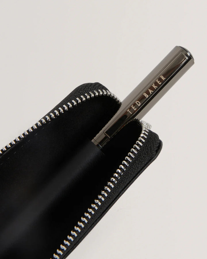 Ted Baker Glenvil Printed Pencil Case and Pen Set | Black