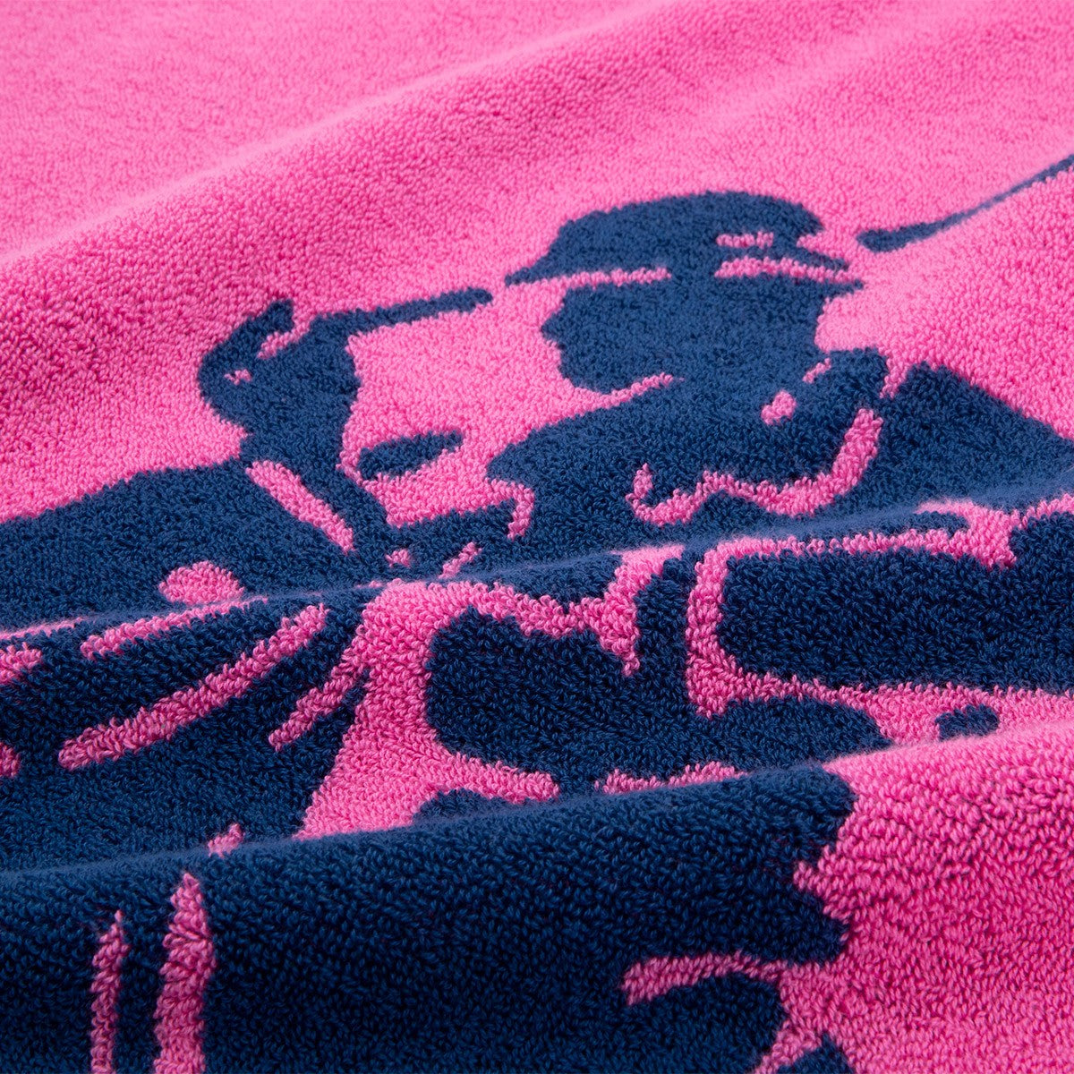 Ralph Lauren Polo Jacquard Beach Towel 100x170cm | Pink/Navy