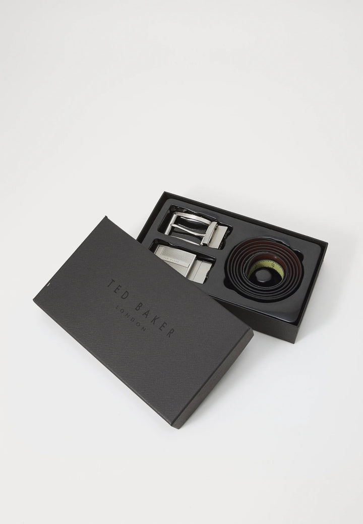Ted Baker Newbey Belt In A Box | Black/Brown