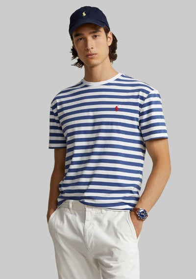 Ralph Lauren Classic Fit Striped Jersey T-Shirt | Royal/White