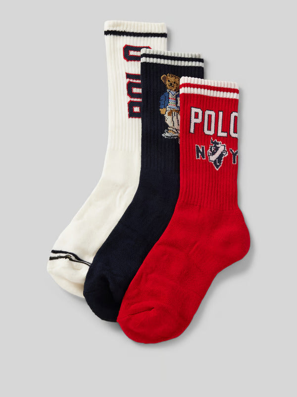 Ralph Lauren 3 Pack Socks Gift Box | Navy/Red/Ivory