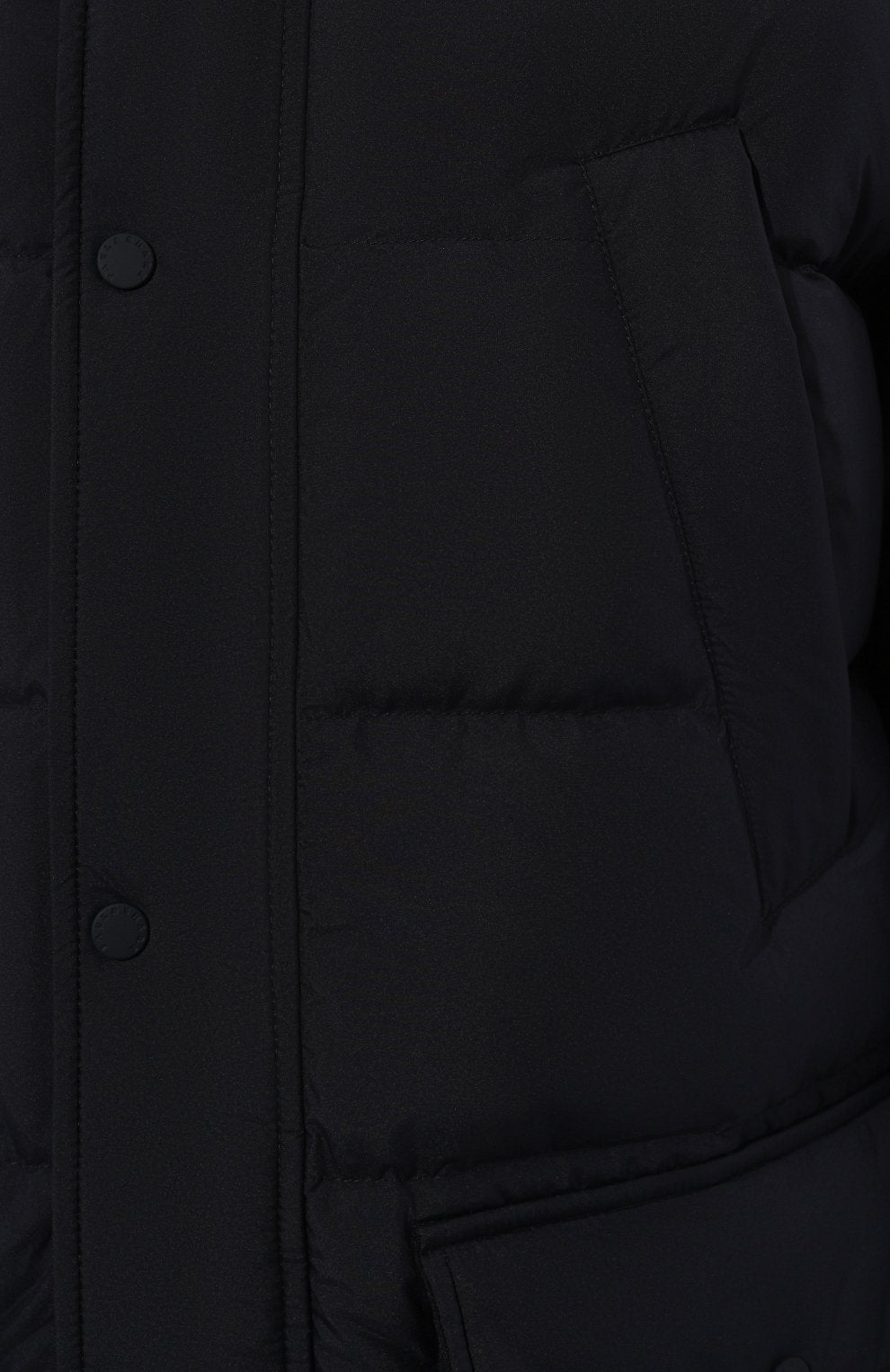 Paul & Shark Re-Goose Down Long Puffer with Shark Fin | Black