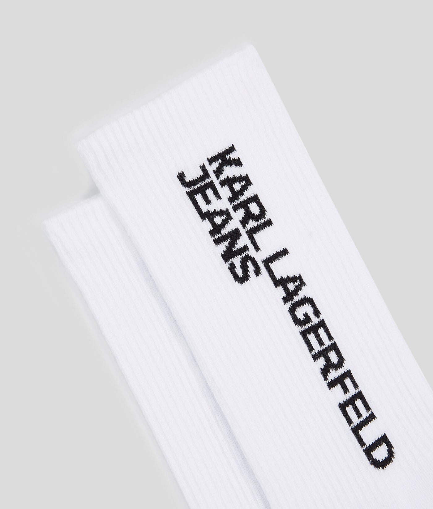 Karl Lagerfeld Men's Logo Socks 2 Pack | White/Black