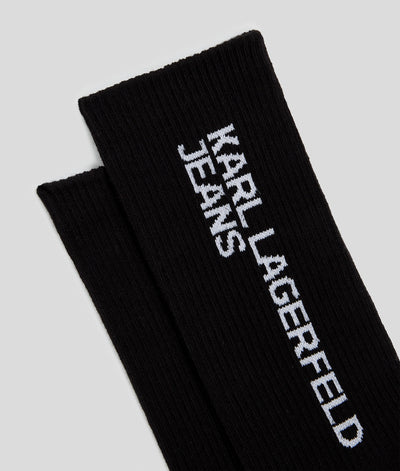 Karl Lagerfeld Men's Logo Socks 2 Pack | White/Black