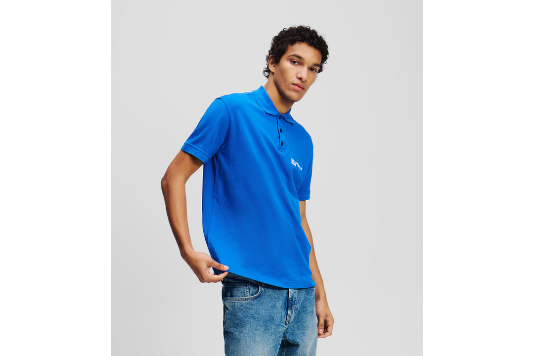 Karl Lagerfeld Logo Men's Polo | Azure Blue