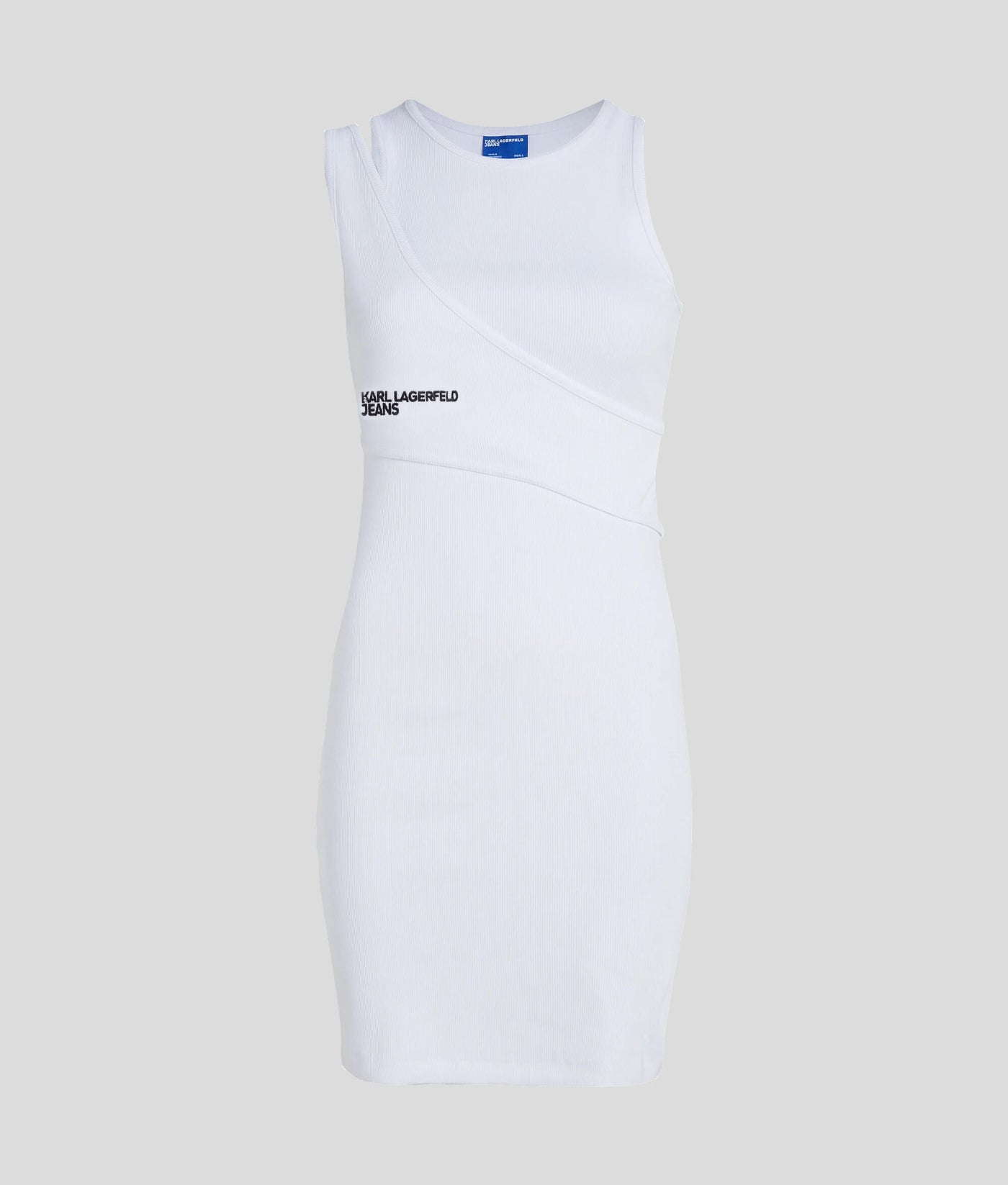 Karl Lagerfeld Ribbed Tank Dress | White