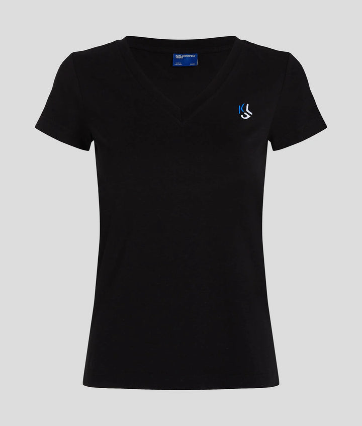 Karl Lagerfeld Slim Fit V-neck T-shirt | Black