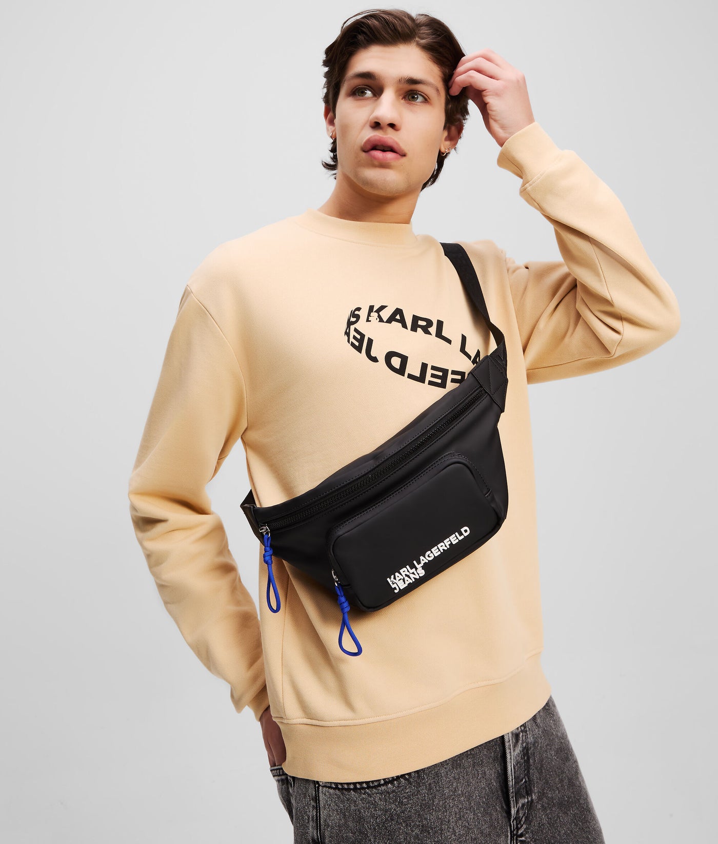 Karl Lagerfeld Coated Belt Bag | Black
