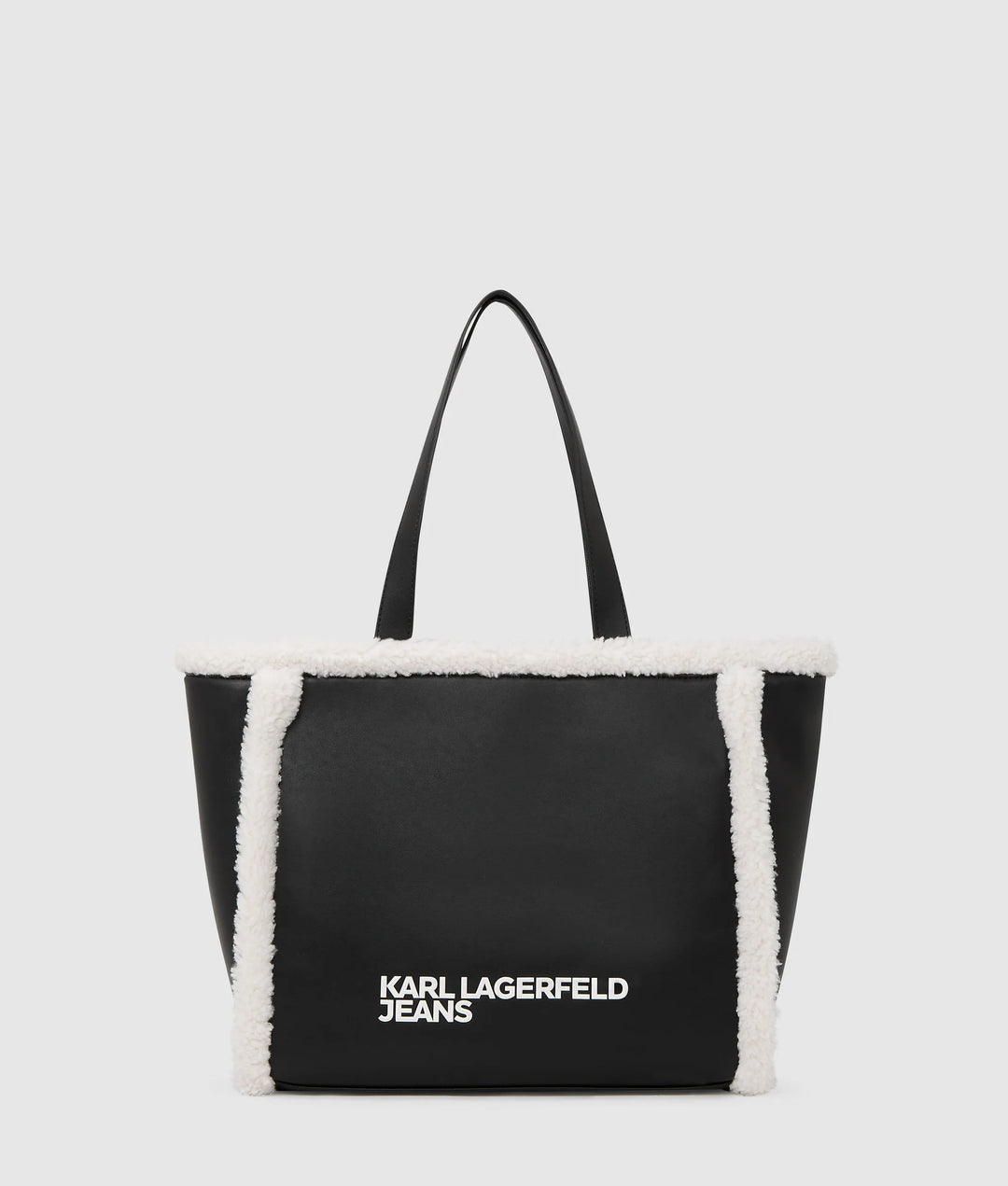 Karl Lagerfeld Shearling Tote Bag | Black/White