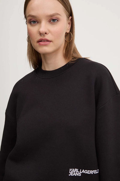 Karl Lagerfeld Cotton Relaxed Fit Sweatshirt | Black