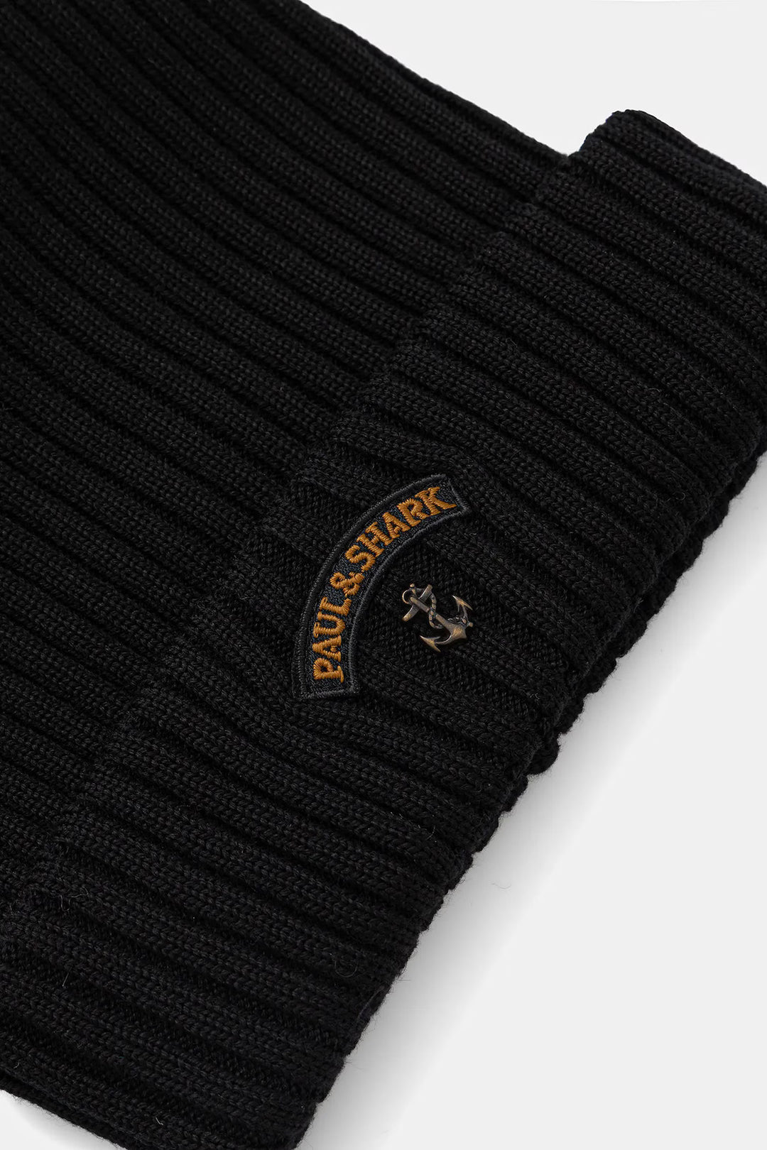 Paul & Shark Iconic Badge Wool Beanie | Black
