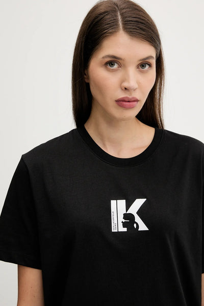 Karl Lagerfeld Regular K Logo Women's T-shirt | Black