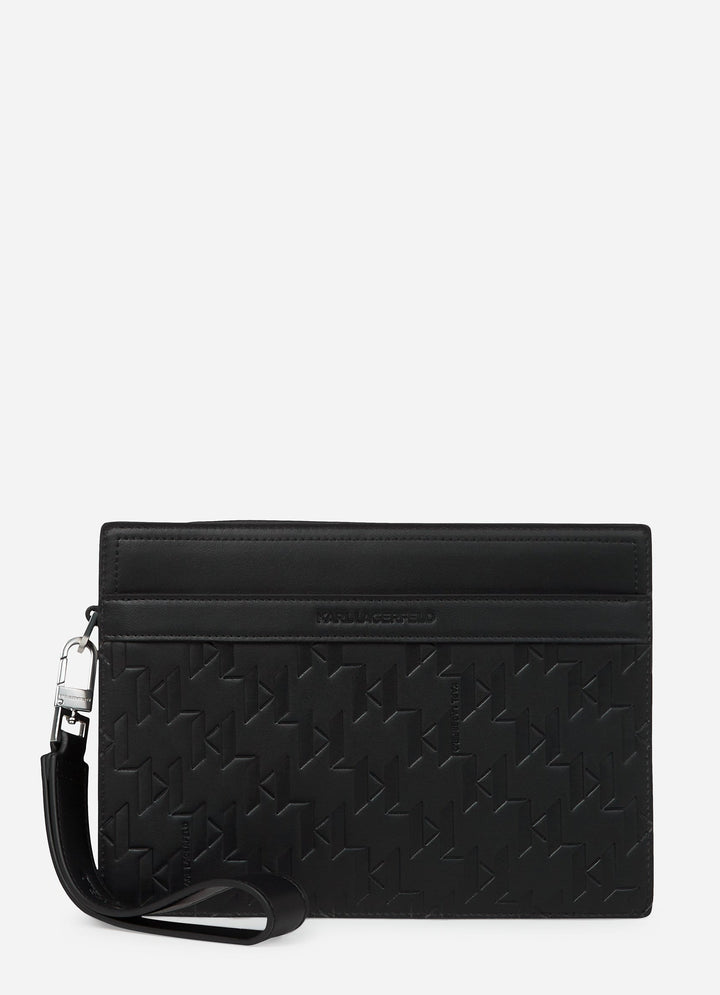 Karl Lagerfeld Traveller Pouch Wristlet Bag | Black