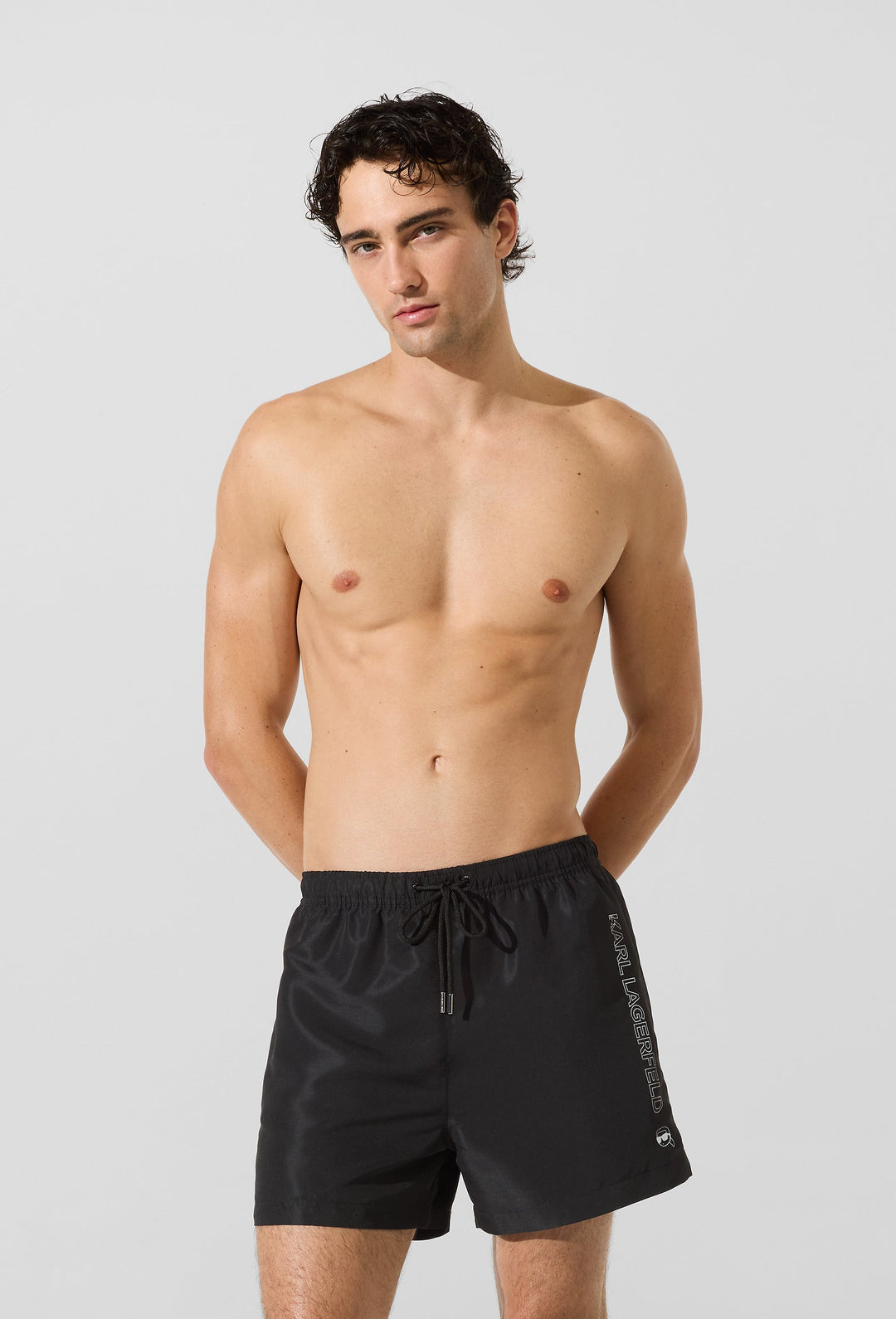 Karl Lagerfeld Ikon Metallic Boardshorts | Black