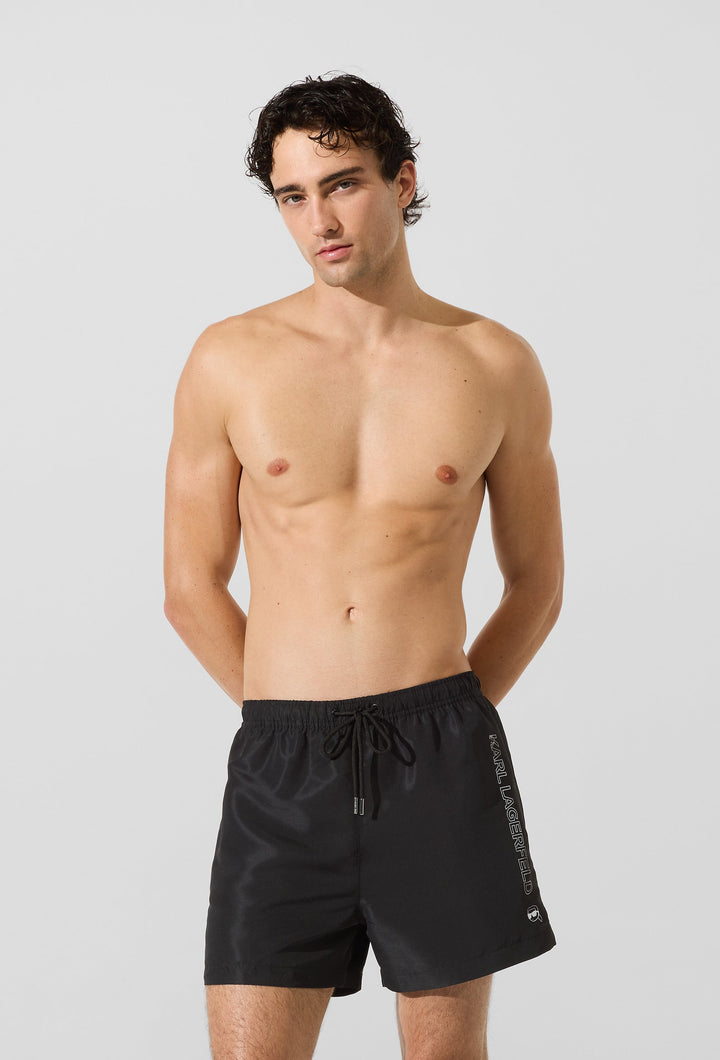 Karl Lagerfeld Ikon Metallic Boardshorts | Black