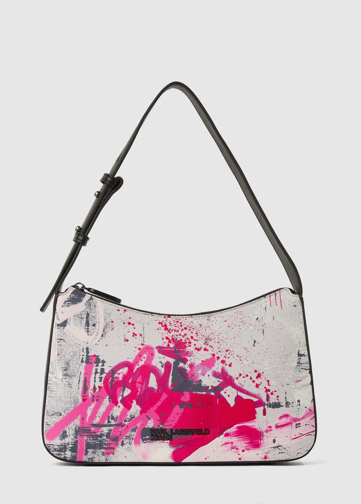 Karl Lagerfeld Graffiti Print Shoulder Bag | Painters Pink