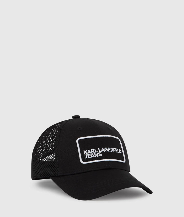 Karl Lagerfeld Logo Patch Trucker Hat | Black