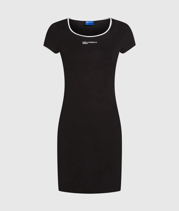 Karl Lagerfeld Short Sleeved Fitted Dress | Black
